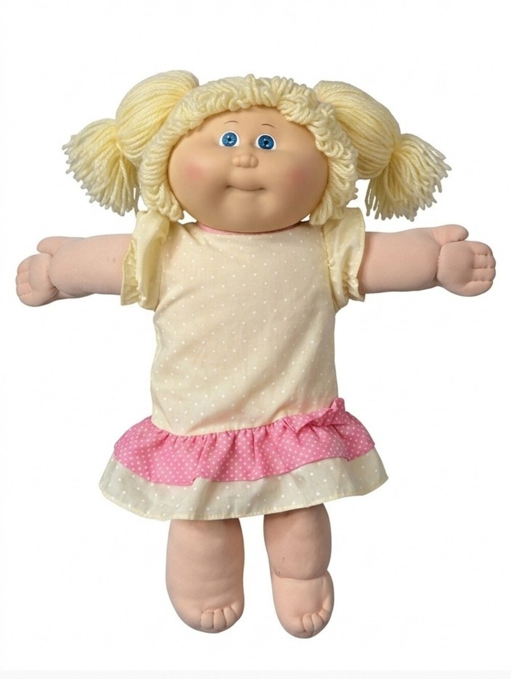 Vintage 1985 Cabbage Patch Doll Yellow Hair & Blue Eyes GUC